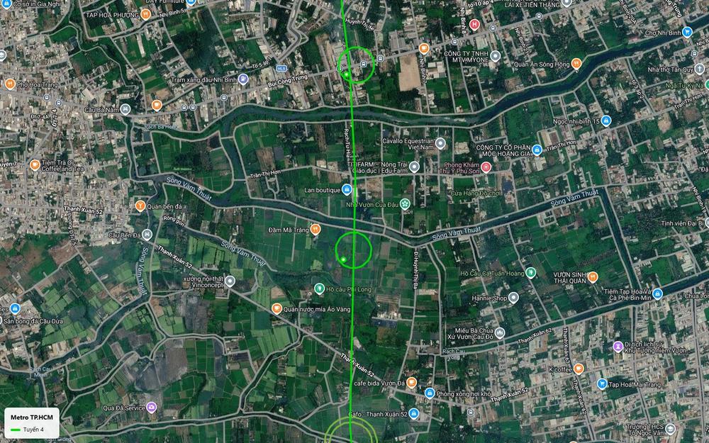 Tuyến metro số 4 TP.HCM đoạn Nhị Bình Hóc Môn xuôi về Thạnh Xuân Quận 12 dọc rạch Tư Hia
