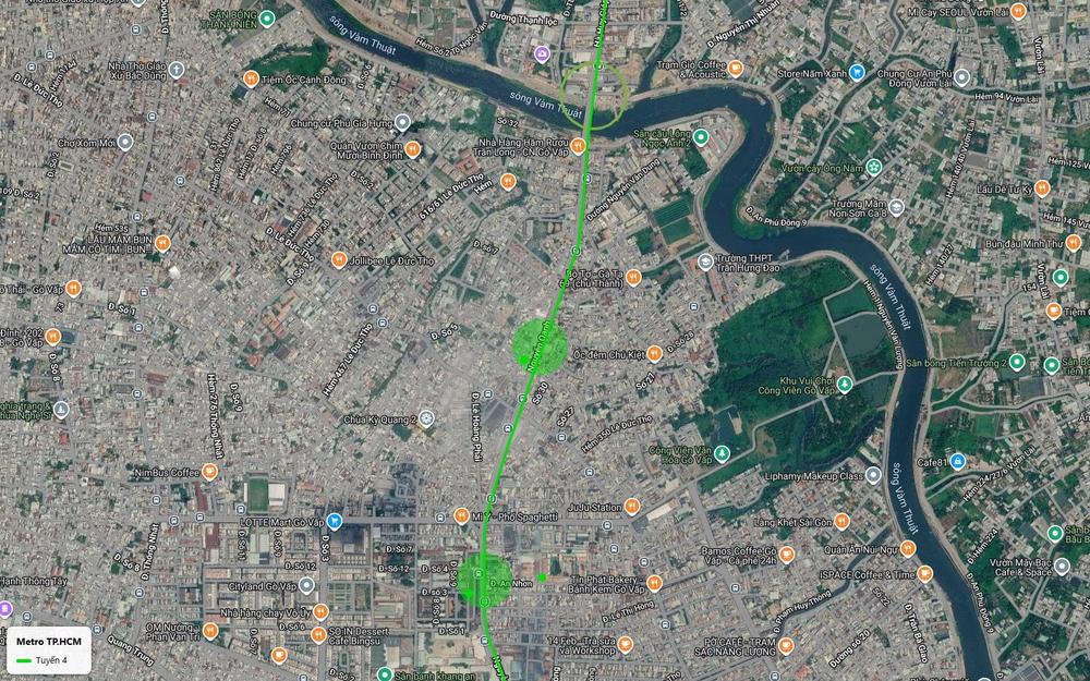 Tuyến metro số 4 đi qua Gò Vấp theo đường Nguyễn Oanh với ga ngầm Nguyễn Oanh và An Nhơn