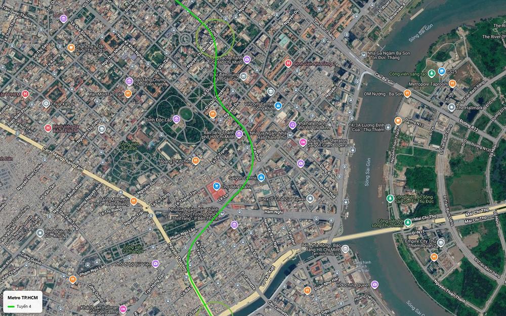 Tuyến metro số 4 TP.HCM xuyên trung tâm Quận 1 qua Nhà hát Thành phố tới nhà ga ngầm Bến Thành