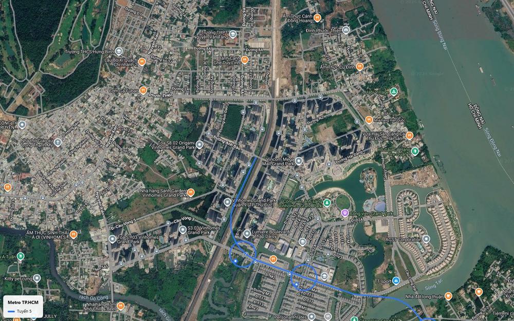 Chặng đại đô thị tuyến metro số 5 xuyên Vinhomes Grand Park gần Vincom Mega Mall Grand Park
