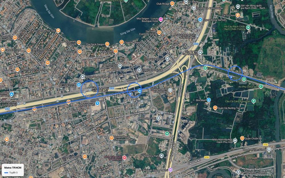 Chặng cửa ngõ tuyến metro số 5 tại nút giao An Phú, ga An Phú trên Xa lộ Hà Nội