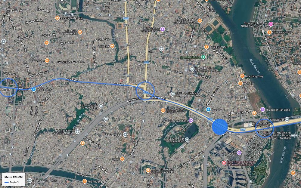 Chặng cửa ngõ tuyến metro số 5 chìm ngầm dưới Điện Biên Phủ, Bạch Đằng qua Bình Thạnh