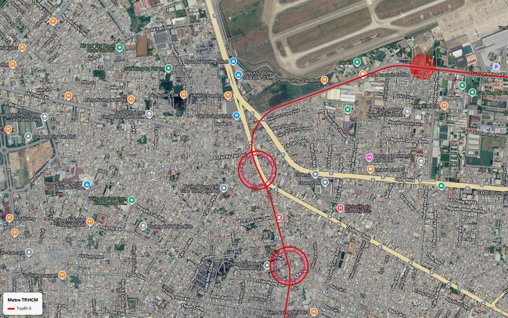 Ga trung chuyển tuyến metro số 6 và tuyến metro số 2 tại nút Trường Chinh Tân Kỳ Tân Quý khu Bà Quẹo Tân Bình