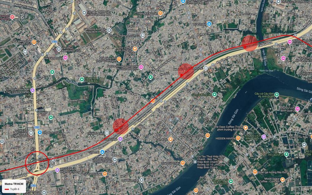 Ba nhà ga tuyến metro số 6 đoạn Hiệp Bình dọc Phạm Văn Đồng Kha Vạn Cân tới cầu Gò Dưa Thủ Đức