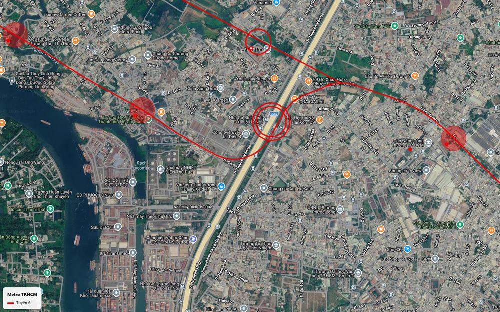 Tuyến metro vành đai số 6 khép vòng tại nhà ga Bình Thái Xa lộ Hà Nội qua cụm cảng ICD Trường Thọ