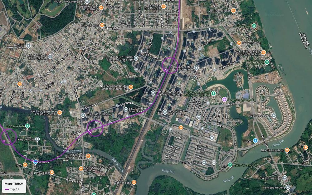 Ga trung chuyển tuyến metro số 7 cạnh Vincom Mega Mall trong khu đô thị Vinhomes Grand Park TP Thủ Đức